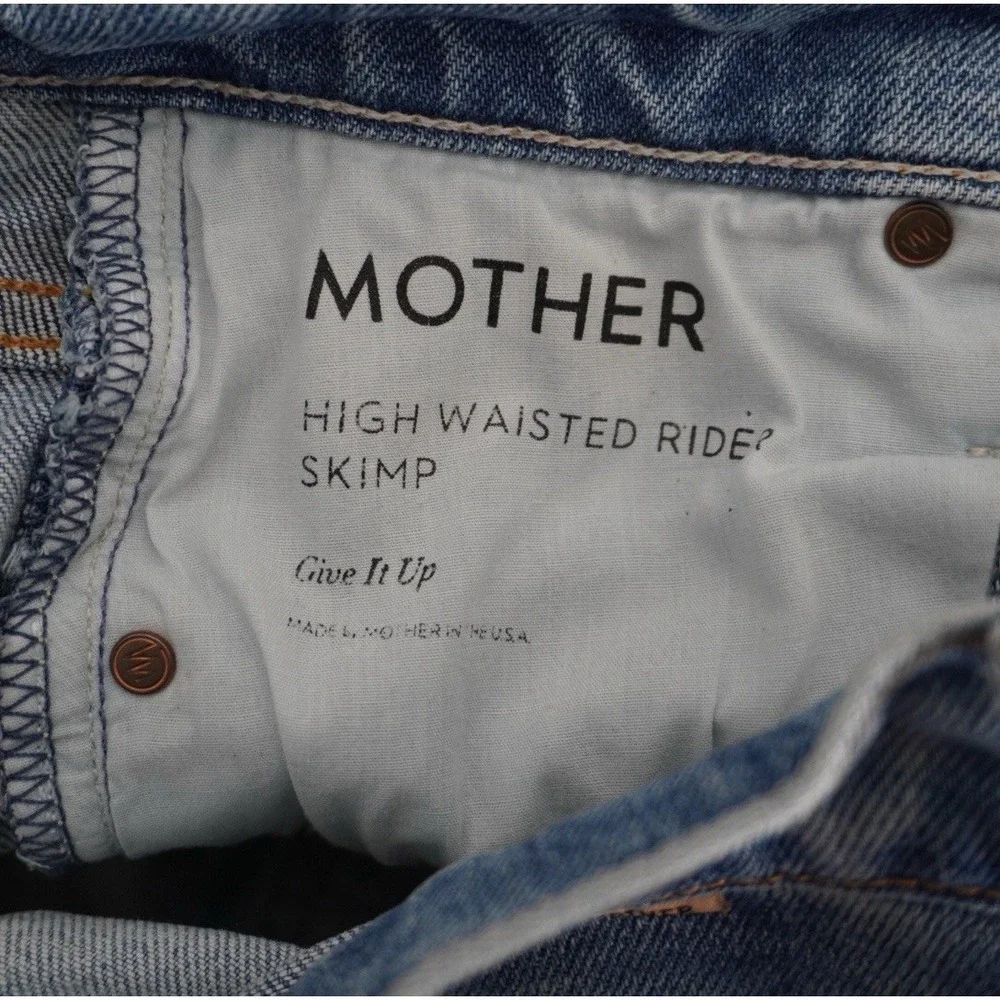 MOTHER Superior Womens Size 27 High Waisted Rider Skimp Jeans Give It Up Wash - Picture 13 of 16